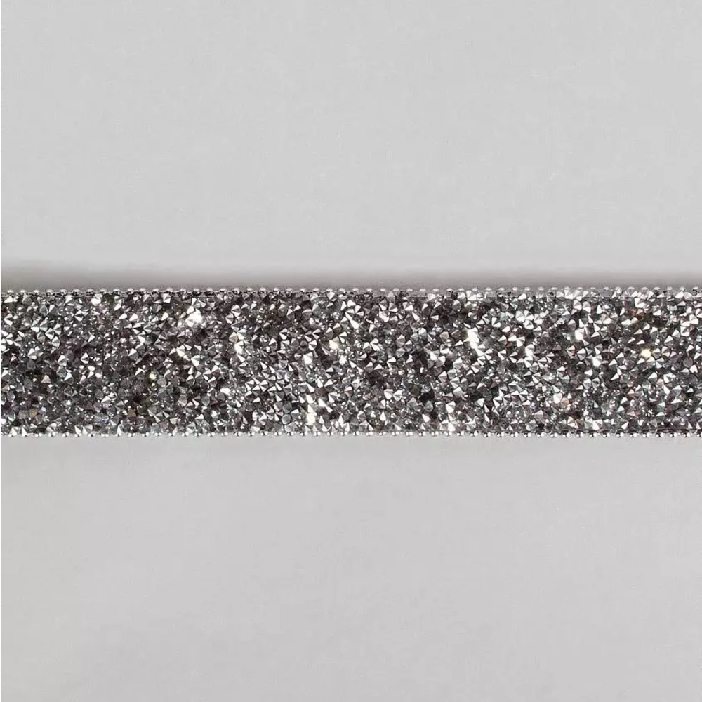 Ariat Western Crystal Rhinestone Leather Glitz Belt 36.5” Silver M/L - Picture 2 of 6